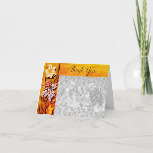 Floral Border Personalised Thank You Photo Card