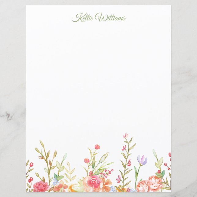 Floral Border Stationery (Front)