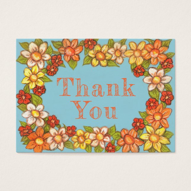 Floral Border Thank You Card2 (Front)
