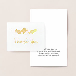 Floral Border Thank You Foil Card