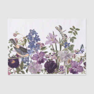 Floral Border with bird, butterflies decoupage Tissue Paper