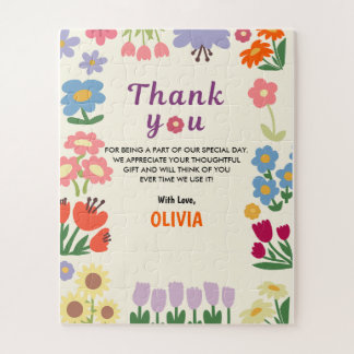 Floral Botanical Birthday 5th Thank You  Jigsaw Puzzle