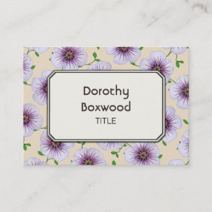 Floral Botanical Blue Purple Geranium Customisable Business Card