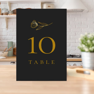 Floral Botanical Boho Minimal Wedding Table Number
