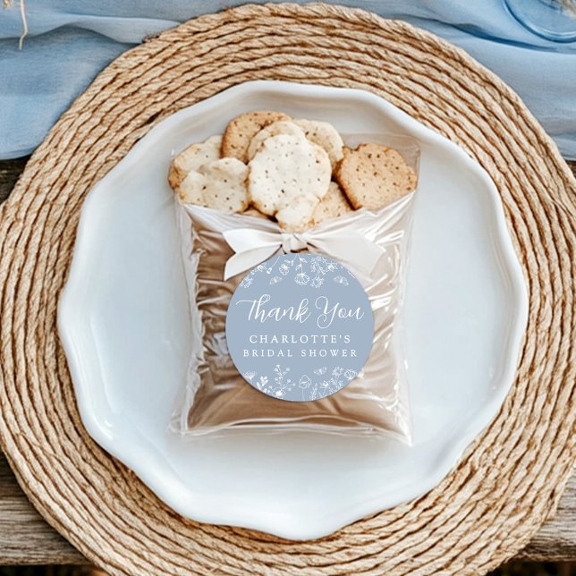 Floral Botanical Bridal Shower Classic Round Sticker (Creator Uploaded)