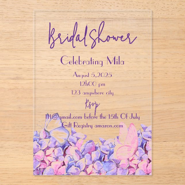 floral botanical bridal shower invitation (Front)
