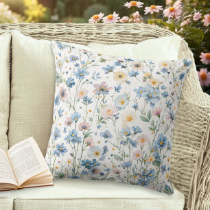 Floral Botanical Cottage Garden Patterned Cushion