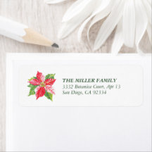 Floral Botanical Elegant Christmas Return Address