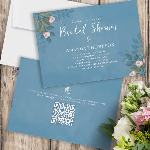 Floral Botanical Elegant Pale Pink Vintage Rose Invitation
