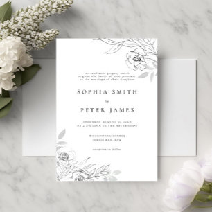 Floral Botanical Illustration Wedding Invitation