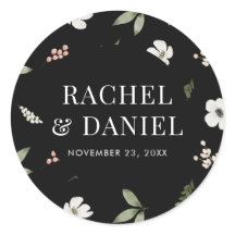 Floral Botanical Pattern Wedding Envelope Seals