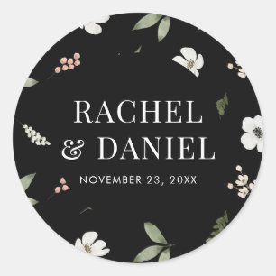 Floral Botanical Pattern Wedding Envelope Seals