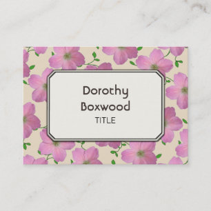 Floral Botanical Pink Geranium Customisable Business Card