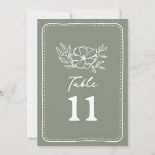 Floral Botanical Sage Green Wedding Invitation