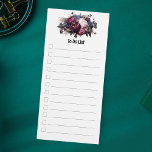 Floral Botanical To Do List Magnetic Notepad<br><div class="desc">This elegant, floral notepad is simple yet eye catching. The floral bouquet consists of dark purple, lavender, green and blue colours. Designed with love and care. If you'd like to see other options or would like to put in a design request, be sure to visit Stardust Stationery and send me...</div>