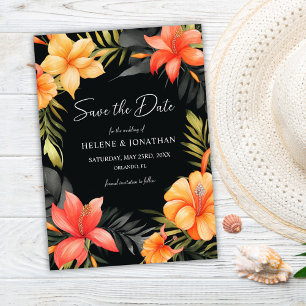 Floral Botanical Tropical Wedding Save The Date
