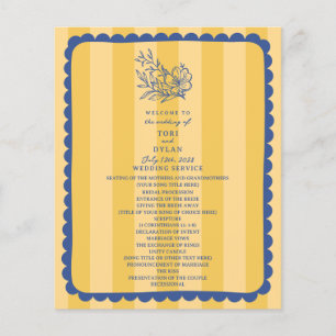 Floral Botanical Yellow Stripe Wedding
