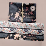 Floral Botanicals Trio Decoupage Gift Wrapping Paper Sheet<br><div class="desc">Botanical floral trio prints in black,  blue,  pink from Studio Posies. These patterns feature tossed flowers and leaves,  buds and blooms.</div>
