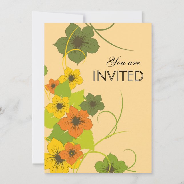 Floral Bouduoir - Floral Wedding Invitations (Front)
