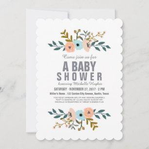 Floral Bouquet Baby Shower Invitation