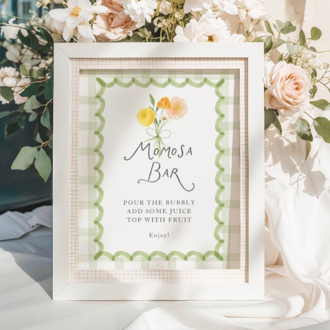 Floral Bouquet Baby Shower Momosa Bar Poster (Creator Uploaded)