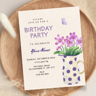 Floral bouquet birthday invitation