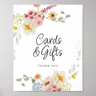 Floral Bouquet Bridal Shower Cards & Gifts Poster