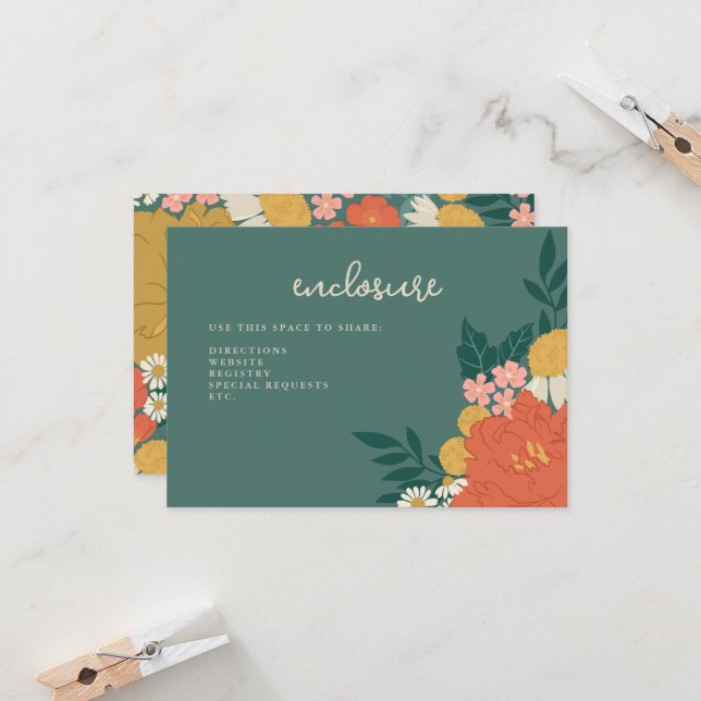 Floral Bouquet Bridal Shower Invitation Insert (Front/Back In Situ)
