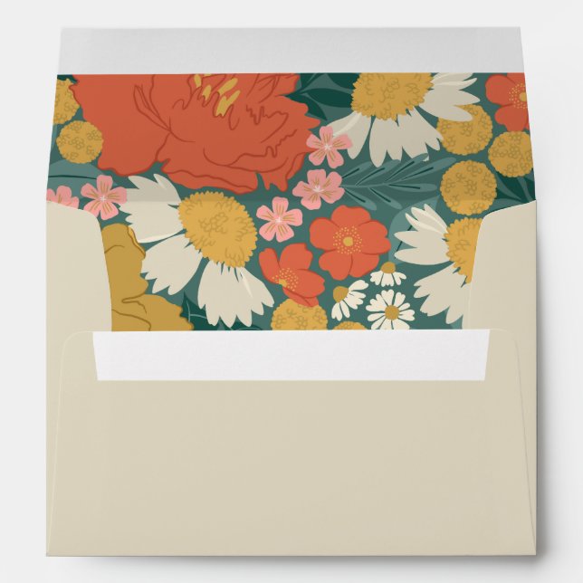 Floral Bouquet Bridal Shower Lined  Envelope (Back (Bottom))