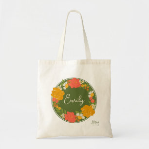 Floral Bouquet Bridal Shower Personalised Gift Tote Bag