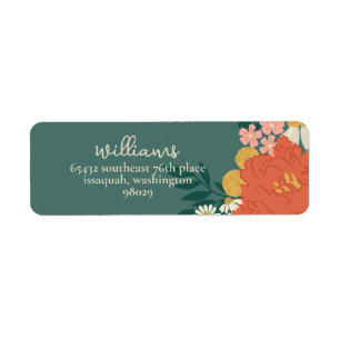 Floral Bouquet Bridal Shower Return Address Label
