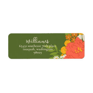 Floral Bouquet Bridal Shower Return Address Label