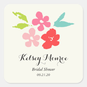 Floral Bouquet Bridal Shower Sticker