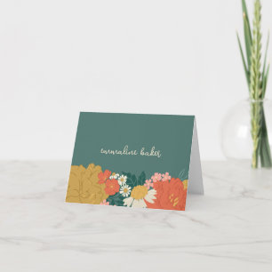 Floral Bouquet Bridal Shower Thank You  Card