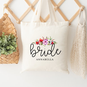 Floral Bouquet Bride Tote Bag