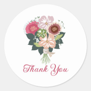 Floral Bouquet Classic Round Sticker