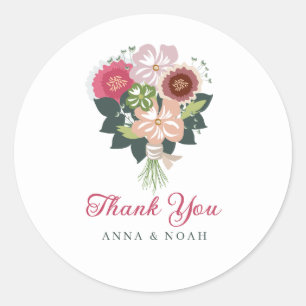 Floral Bouquet Classic Round Sticker