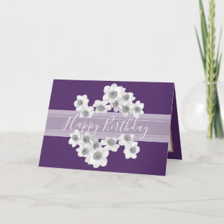 Floral Bouquet Daffodil Flowers Chic Girl Birthday Card