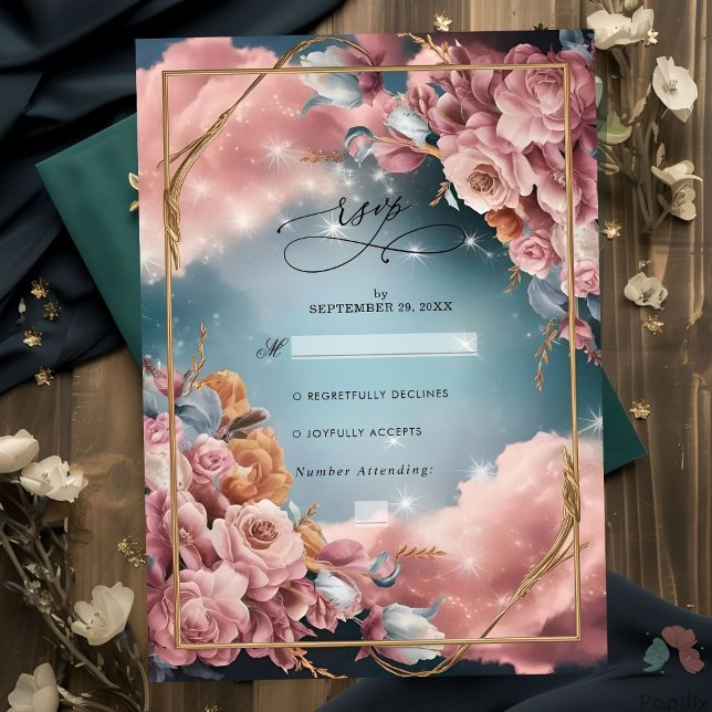 Floral Bouquet Fine Selection Luxury Wedding RSVP Card (Creator Uploaded)