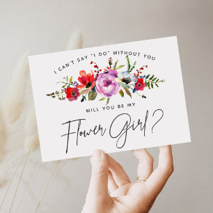 Floral Bouquet Flower Girl Card