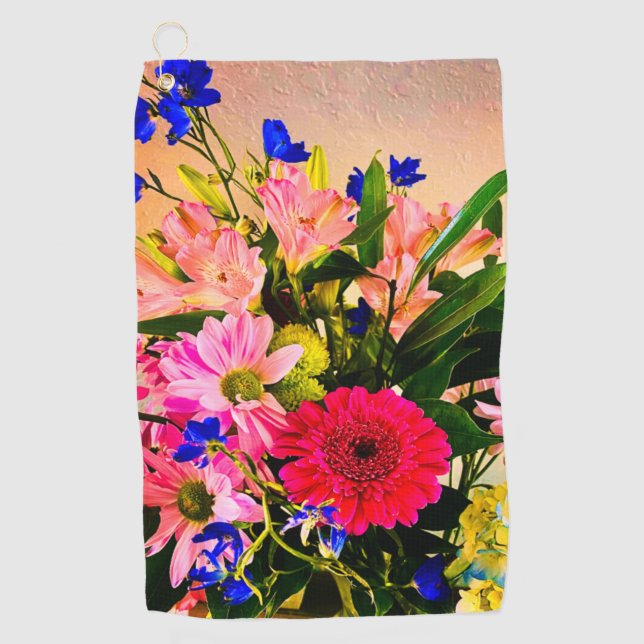 Floral Bouquet Golf Balls Towel (Front)