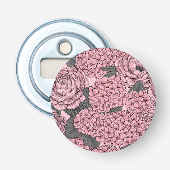 Floral bouquet in pink bottle opener (Front)