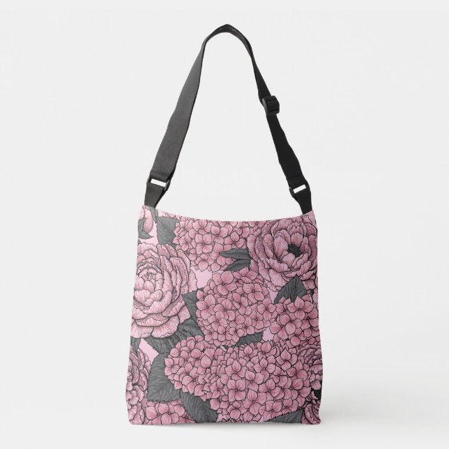 Floral bouquet in pink crossbody bag (Front)