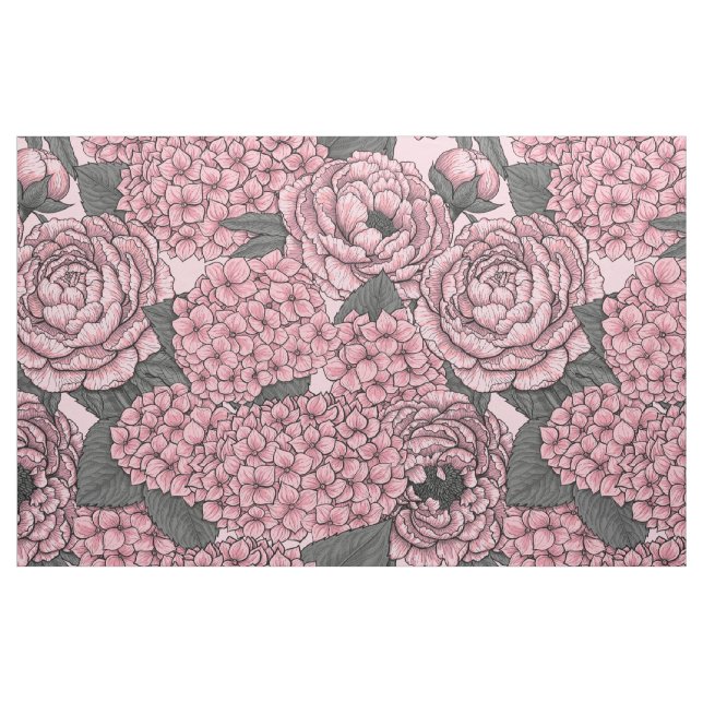 Floral bouquet in pink fabric (Fat Quarter)