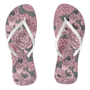 Floral bouquet in pink jandals