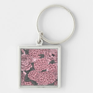 Floral bouquet in pink key ring