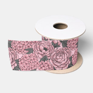 Floral bouquet in pink satin ribbon