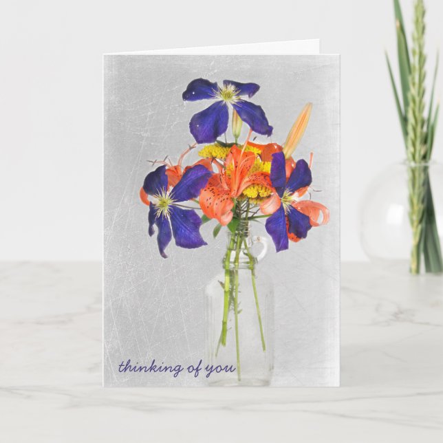 floral bouquet in retro bottle card (Front)