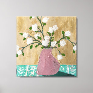 Floral Bouquet in Vase No. 2: Flower Cottagecore Canvas Print