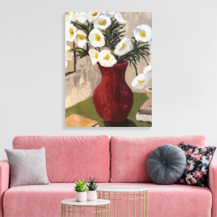 Floral Bouquet in Vase No. 3: Flower Cottagecore Canvas Print